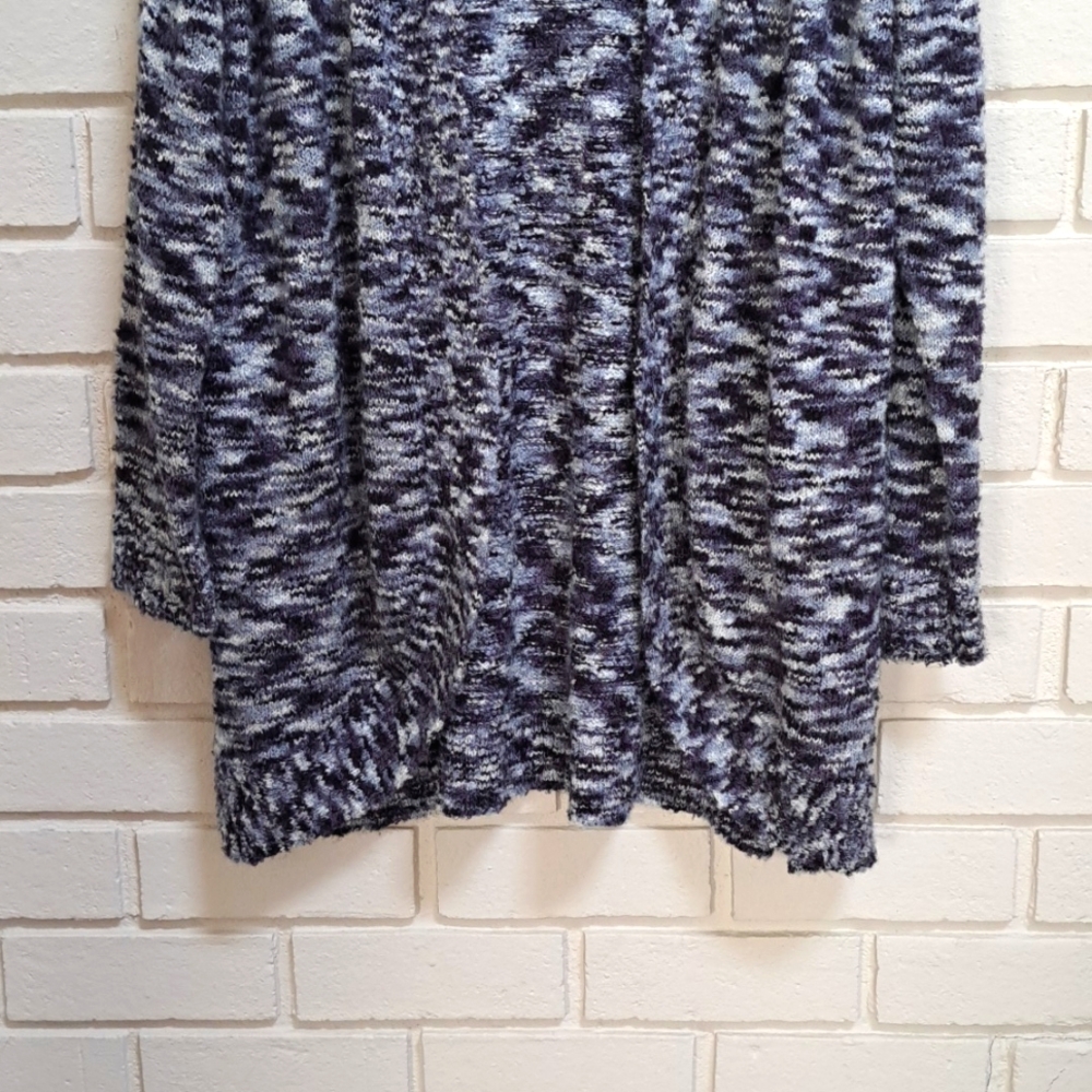 St. John's Bay Blue Heathered Long Fuzzy Open Cardigan. Size XL - Picture 3 of 7
